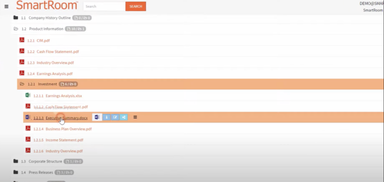 SmartRoom Virtual Data Room Overview | datarooms.org