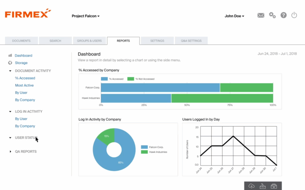 Firmex interface