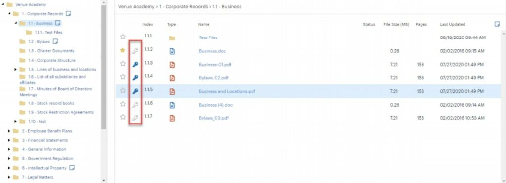 Donnelley Venue interface